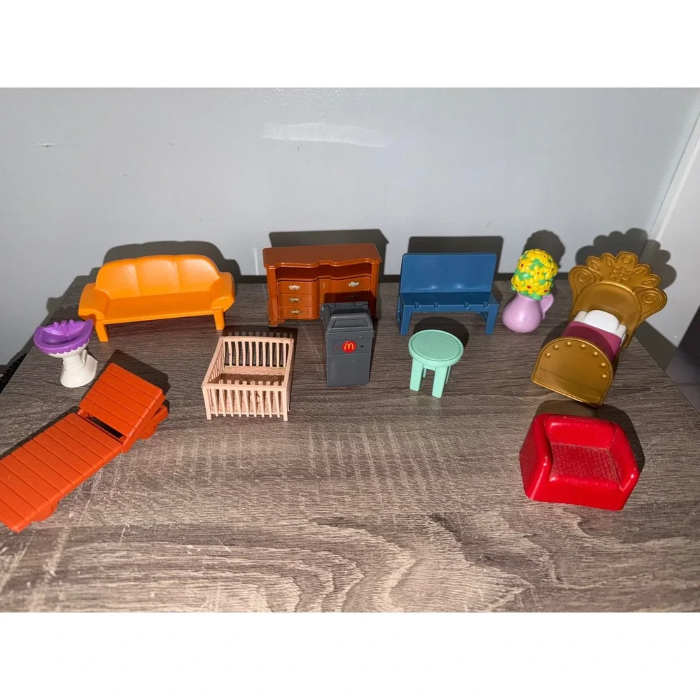 Vintage Mixed Dollhouse Furniture Lot some unmarked Bed Sofa Dresser 11pc